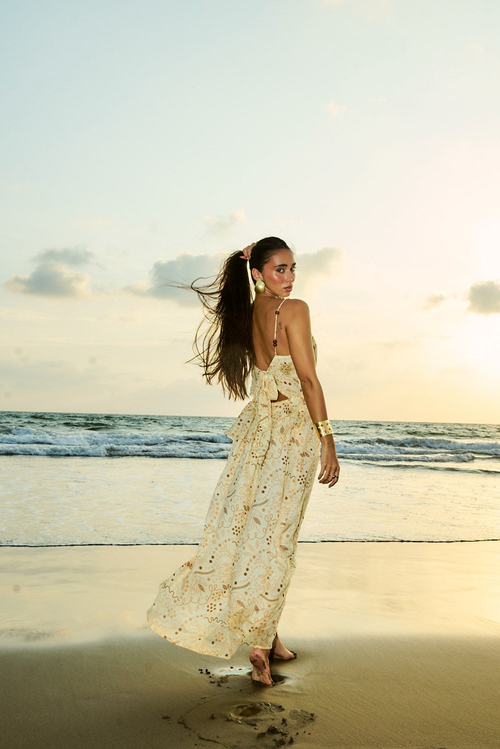 beaded sunset dress Aconiconi｜Sunset Magic Beaded High-end short dress main image 0