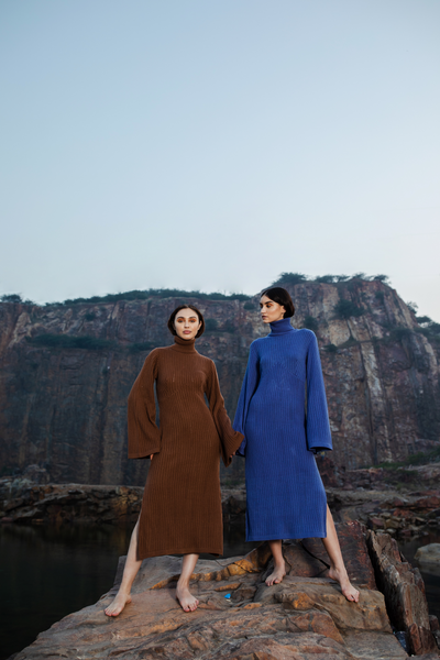 MOCHA SWALI SWEATER DRESS